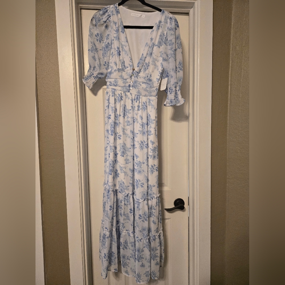 Floral Blue Maxi Dress - NWT